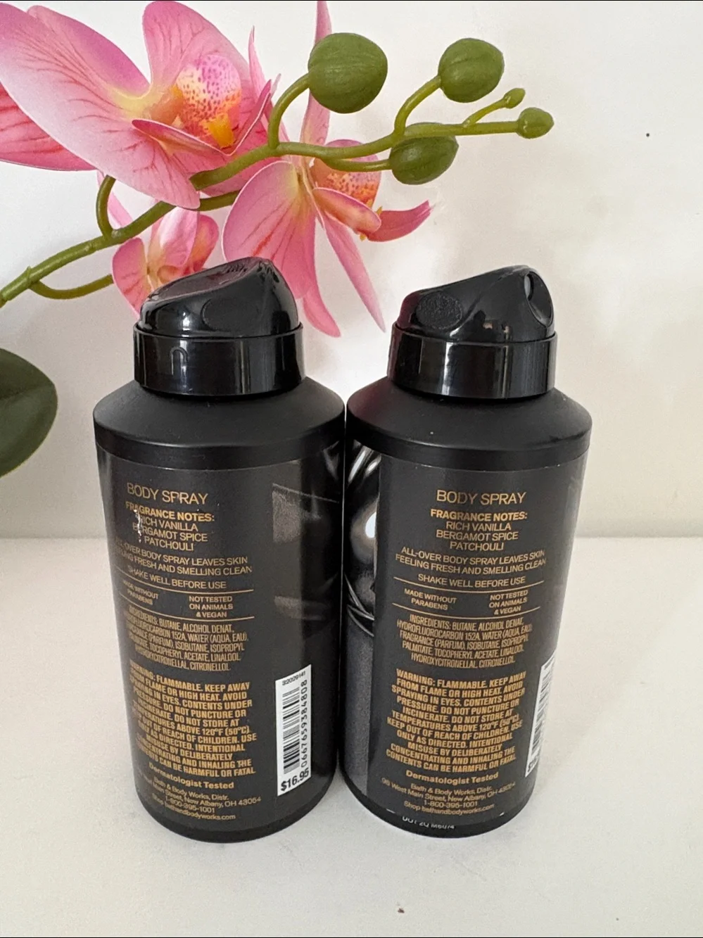 2 Bath & Body Works Vanilla Noir Men’s Body Spray